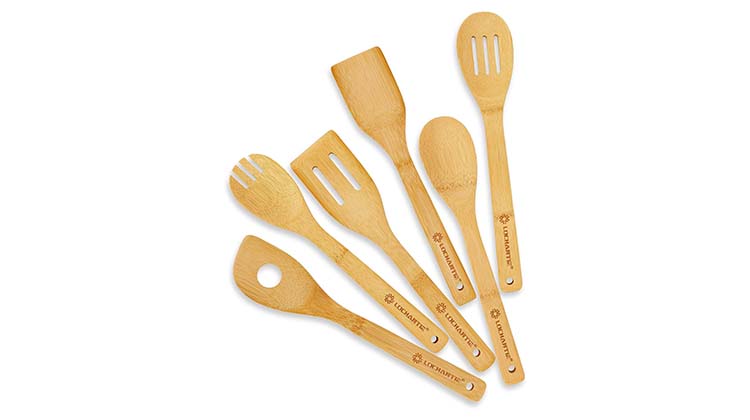 2. Lochantie Bamboo Wooden Spoons And Cooking Utensils