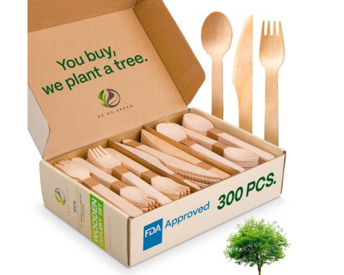 disposable wooden cutlery eco-friendly forms and knives