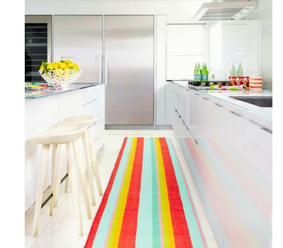 rainbow color kitchen runner